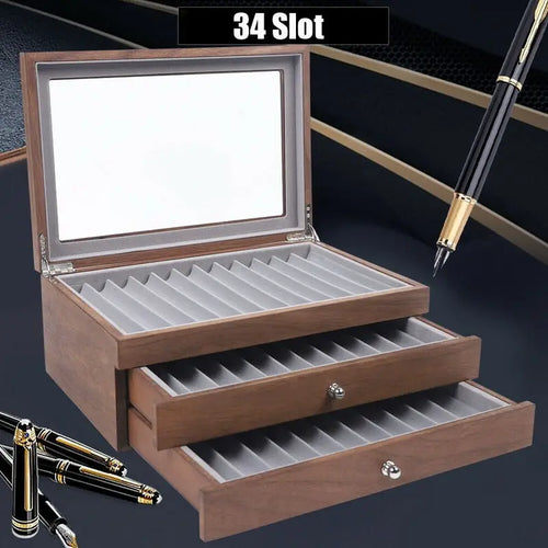 Ergode Atlas 34-Slot Walnut Pen Cabinet — Ergode Modern Desks & Workspace Accessories