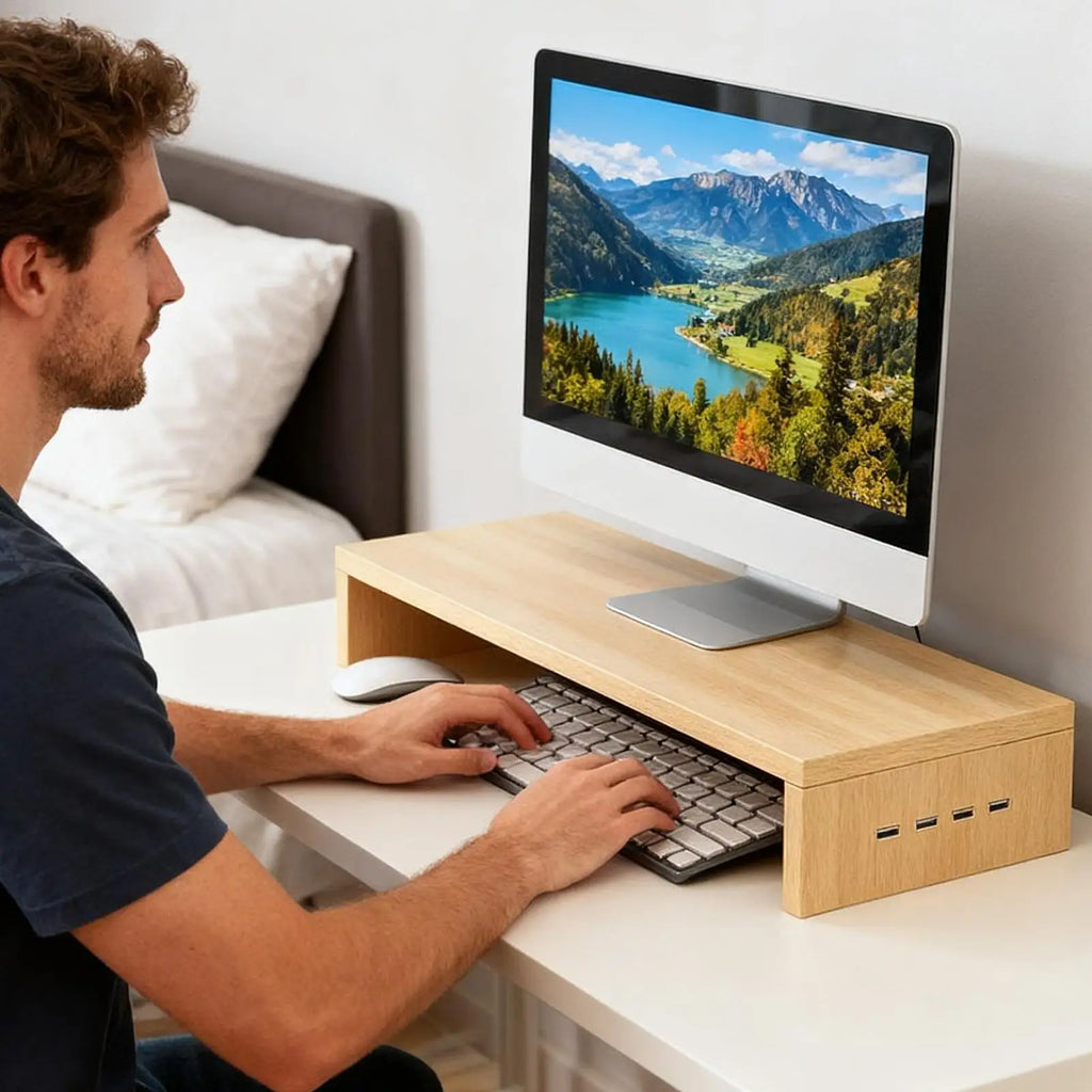 Ergode Aster Vented Riser with USB Hub — Ergode Modern Desks & Workspace Accessories — view 2