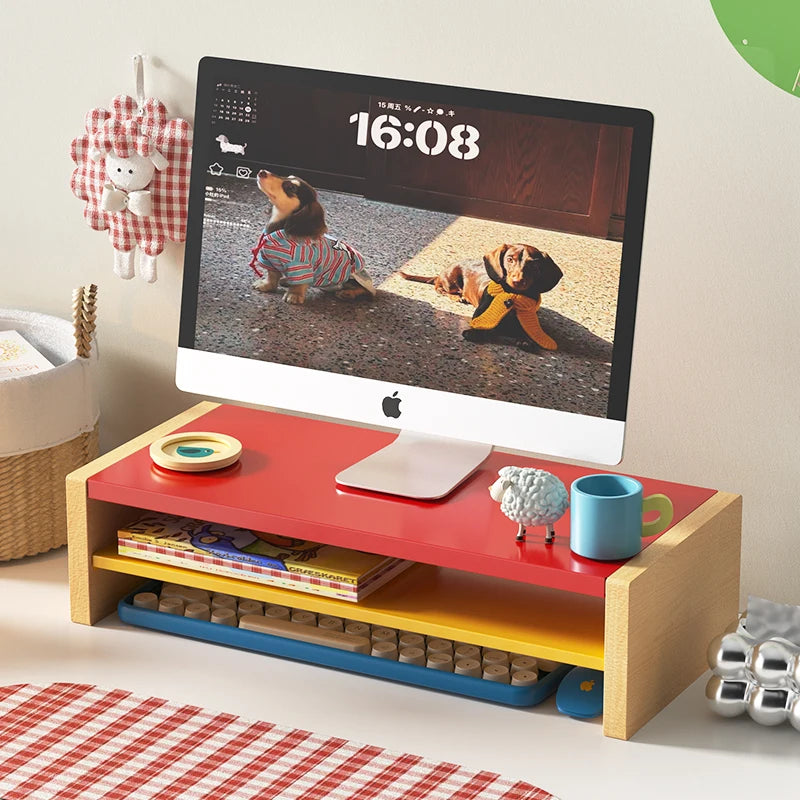 Ergode Basalt Steel and Wood Monitor Riser — Ergode Modern Desks & Workspace Accessories — view 4