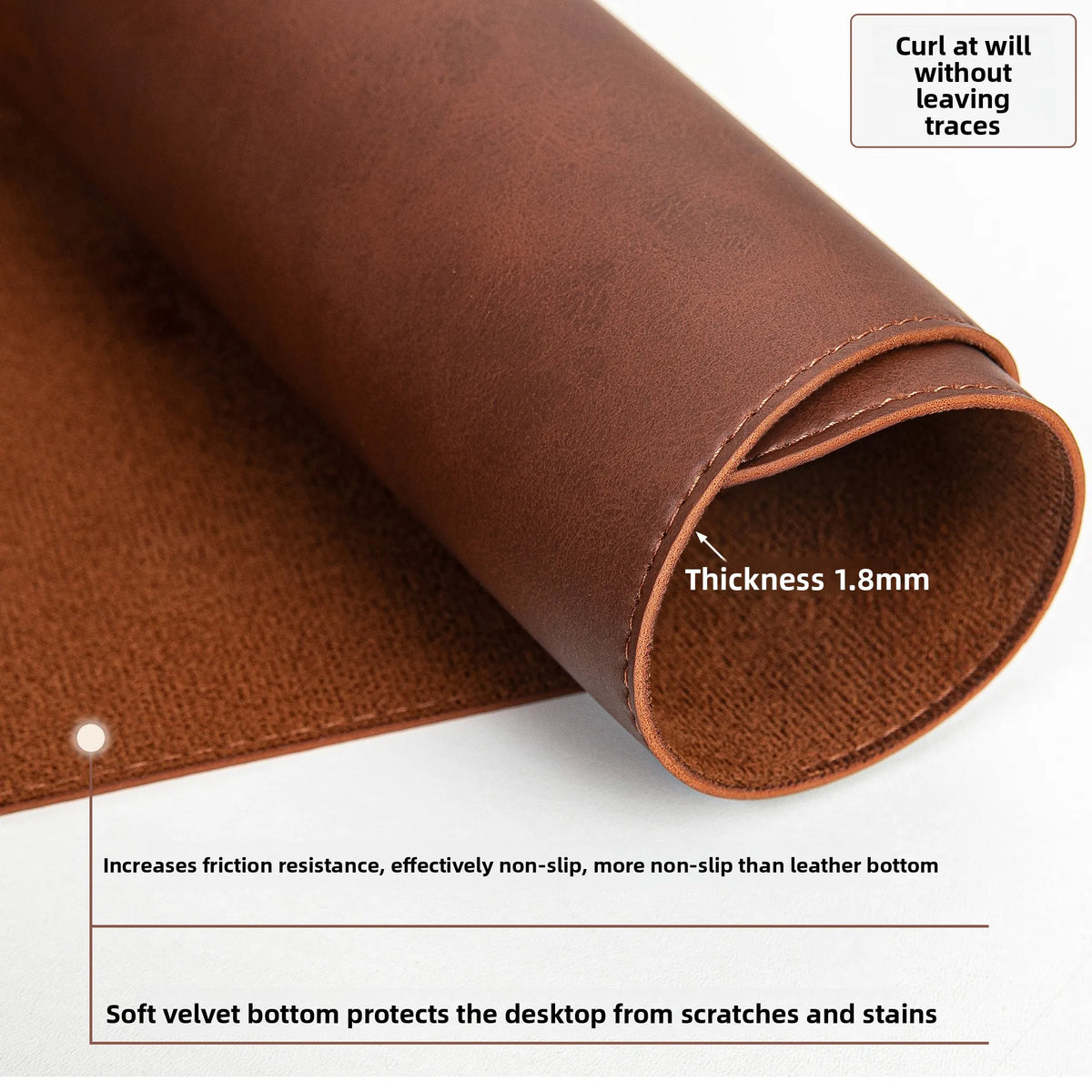 Ergode Mesa Crazy-Horse Leather Desk Pad — Ergode Modern Desks & Workspace Accessories — view 3