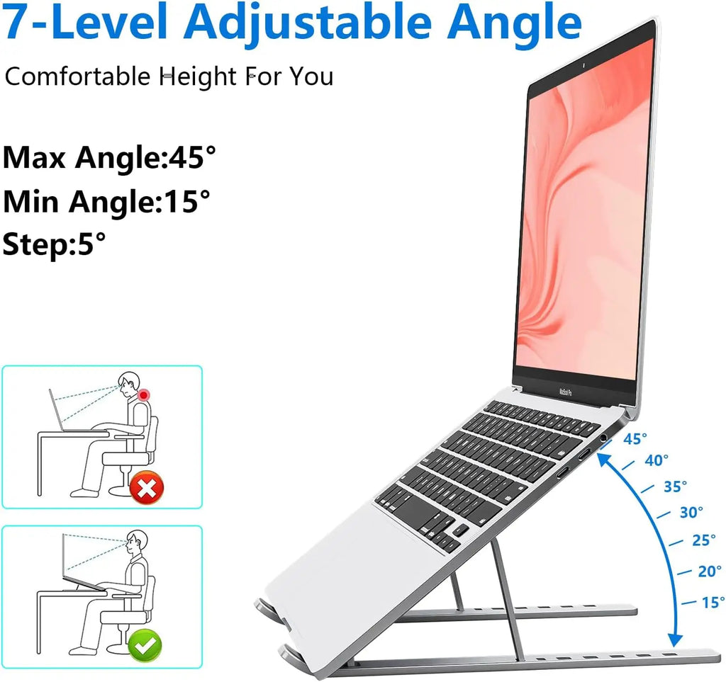 Ergode Pivot Seven-Level Aluminum Laptop Stand — Ergode Modern Desks & Workspace Accessories — view 3